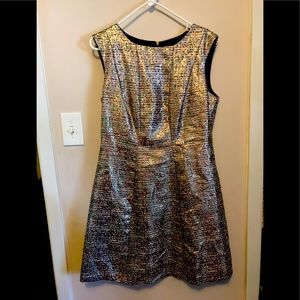 Tahari metallic cocktail dress